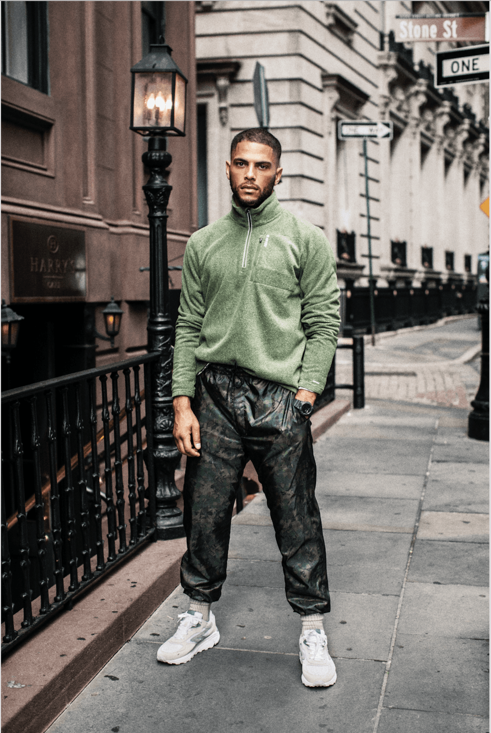 Image may contain Footwear Clothing Shoe Apparel Human Person Pants Jacket Coat Sleeve and Man