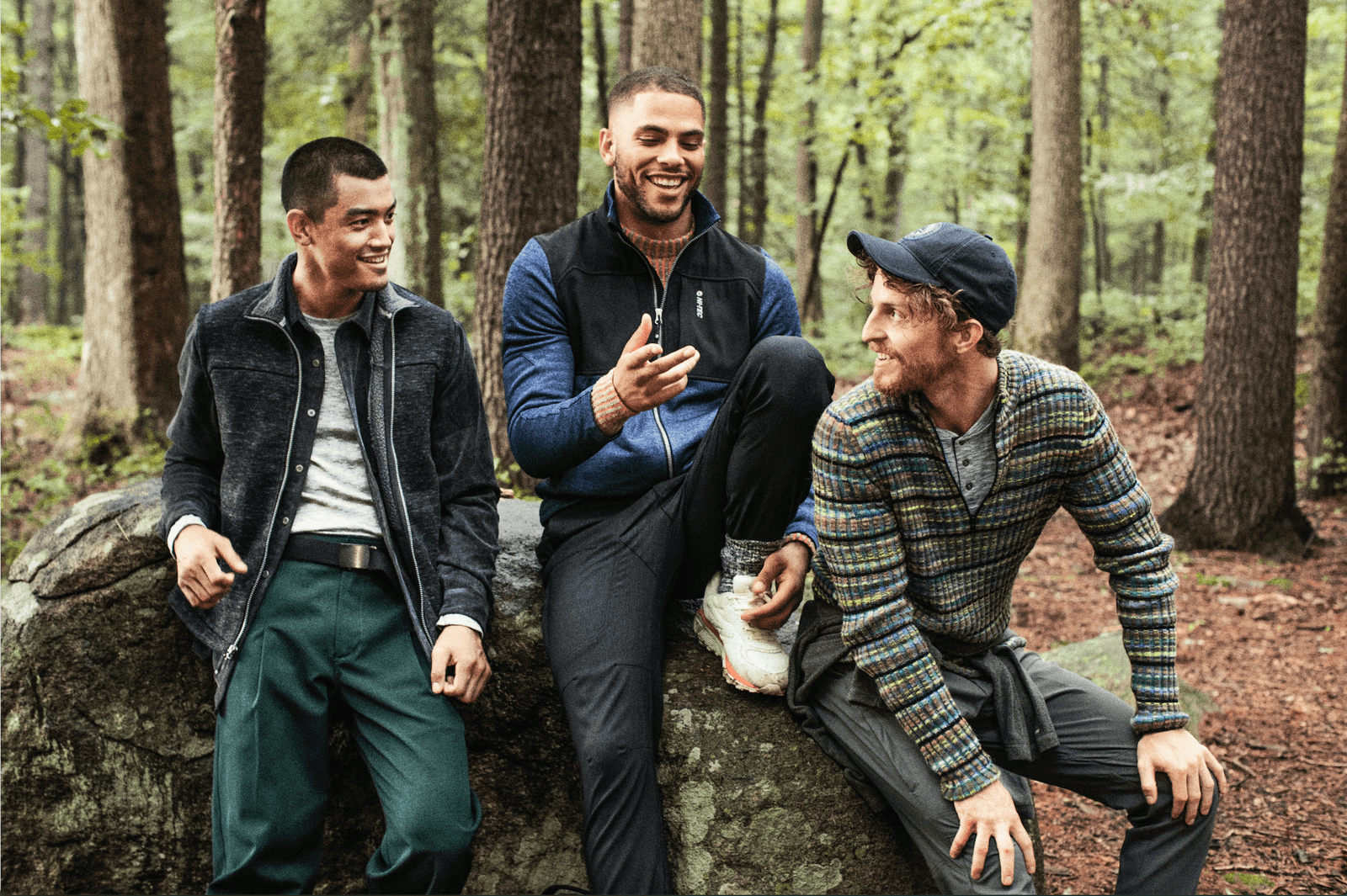 Image may contain Clothing Apparel Jacket Coat Pants Human Person Denim and Jeans